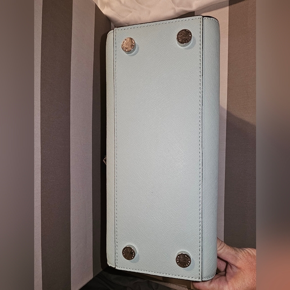 Michael Kors Selma Saffiano Leather Medium Satchel in Mint Green - Picture 5 of 7